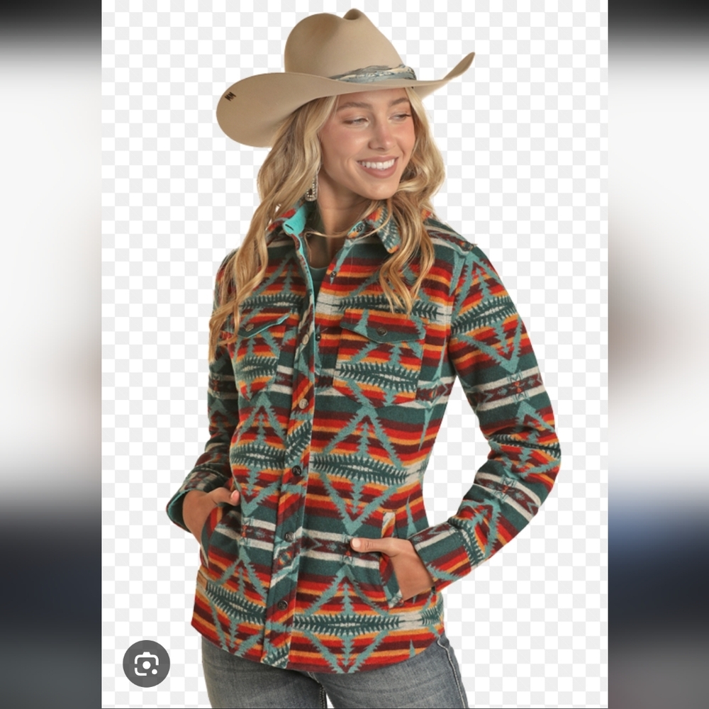 Women's Multicolor Patterned Jean Jacket